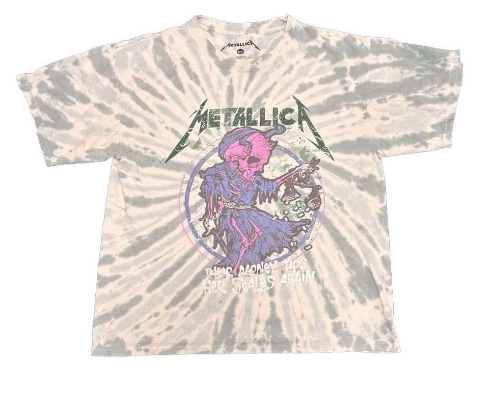 Metallica Their Money Tips Her Scales Again Tie Dye T-Shirt Size M/L Streetwear
